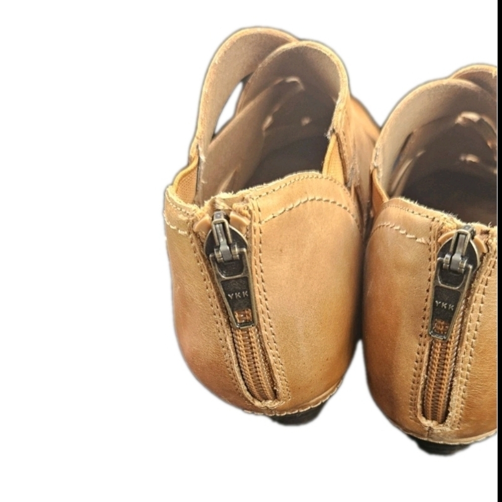 New Rockport Cobb Hill Sz 6.5 Laurel Comfort Woven Tan Leather Booties CI6229 - Picture 3 of 10
